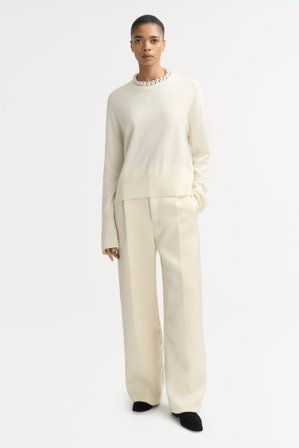 Soft Goat - Regular fit crewneck - Women cashmere sweater - S - Feather White