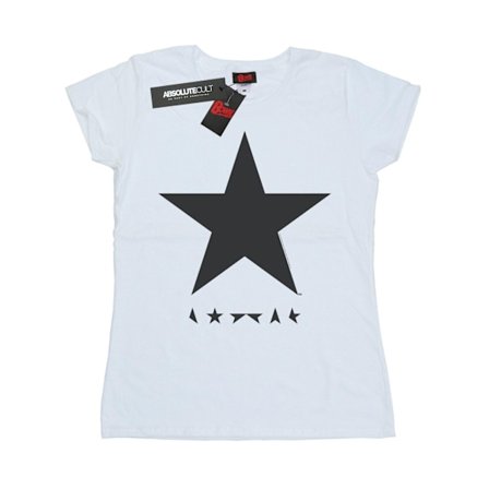 David Bowie Dam/Kvinnor Stjärnlogotyp Bomull T-shirt M Vit