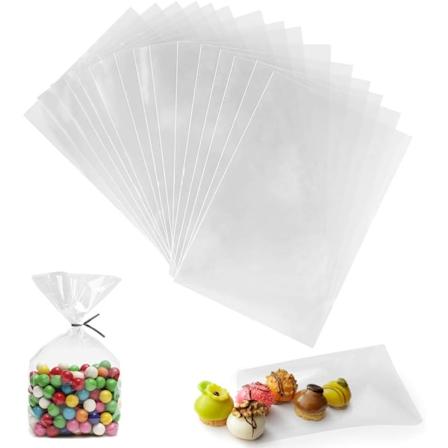 Kirkkaat sellofaanipussit - 10x15 cm makeisille ja herkuille, 200 kpl White bag 10 x 15 cm