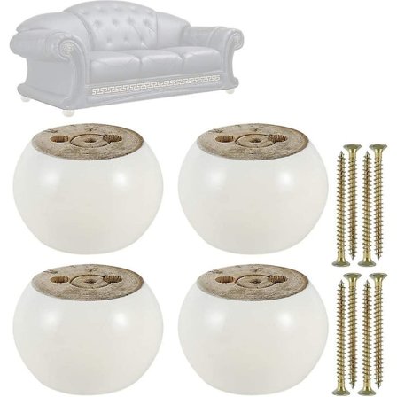 4 st Möbelben 50 mm Höga Soffa Ben Eucalyptus Runda Bun Möbelfötter Ersättningsben För Soffa Säng Fåtölj Skåp (svart)