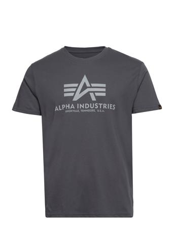 Basic T-Shirt Reflective Print T-shirts Short-sleeved Svart Alpha Industries