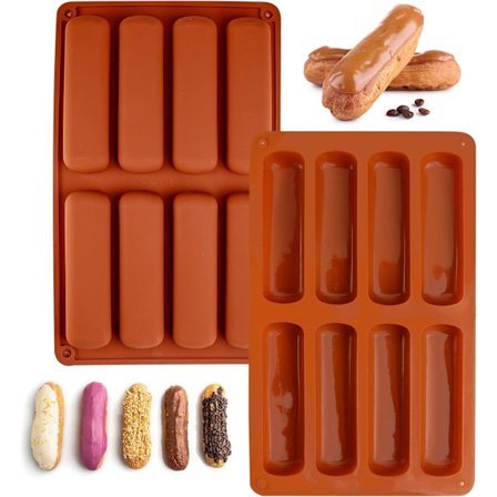 To silikone bageforme - med 8 huller - velegnet til fremstilling af muffins, desserter, chokoladebarer og chokoladesæbe.