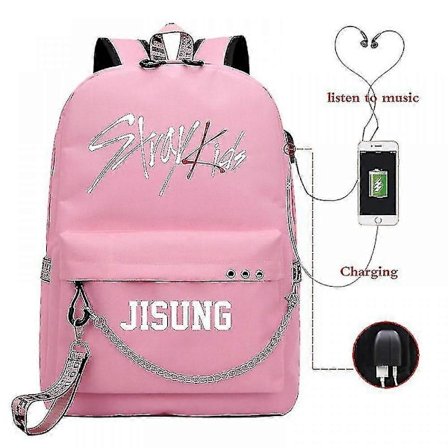 Stray Kids USB Ryggsekk Koreansk Stil Felix Skolesekk Tilbake Til Skolen Gutter Jenter Fans Gavepose Mochila