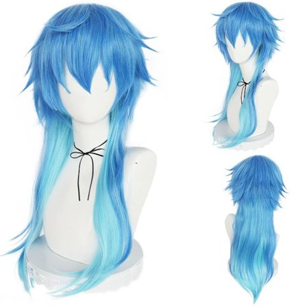 Dramatical Murder DMMD Seragaki Aoba Cosplay Parykk Gradient Blå Varmebestandig Syntetisk Hår Parykk(YJD)