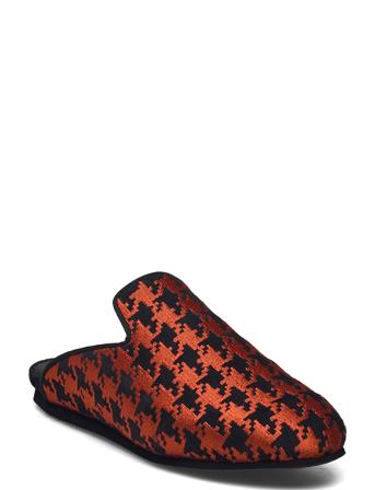 Hums Dogtooth Slipper Slippers Tøfler Brun Hums