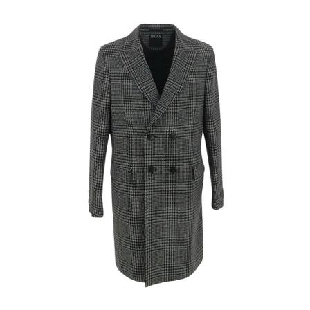 Z Zegna, Double-Breasted Coats Szary, Mężczyzna, Rozmiar: L