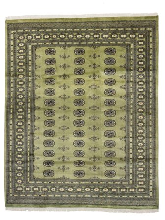 Pakistan Bokhara 2Ply Rug Hand Knotted 202X254 Dark Green/Dark Yellow Pakistan