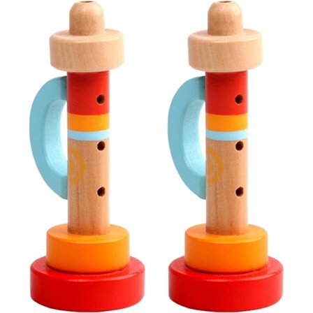 2 st små horn ATVOYO-Träblås Party Horn Barnleksaker Horn Pedagogiska Träflöjt Musikinstrument Barnleksaker Nybörjare