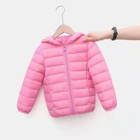 Flickor Långärmad Hooded Neck Ytterkläder Full Dragkedja Vadderad Kappa
