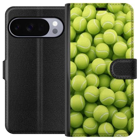Kompatibel Tegnebogsetui til Google Google Pixel 10 Pro Mønster af grønne tennisbolde i høj detalje, sporty motiv med gentagende tekstur og stærke
