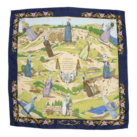 Hermès Vintage, Pre-owned Scarf Blauw, Dames, Maat:ONE Size