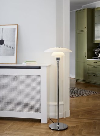 PH 4 1/2-3 1/2 gulvlampe - hvit/krom