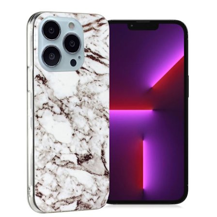 Marmormotiv iPhone 13 Pro skal - Vit