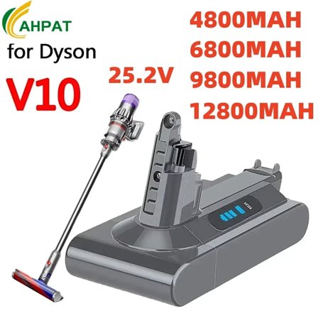 Dyson V10 Battery V10 Animal Absolute Fluffy johdoton pölynimurille UUSI 25.2V 6000mAh-12800mAH DYSON V10 akku