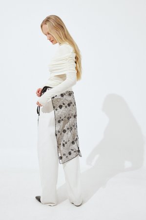 NA-KD Genomskinlig kjol med paljetter - Midikjolar - Svart - XL