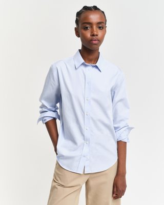 GANT - Poplinskjorte i regular fit til dame light blue