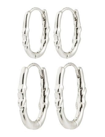 Pilgrim | Sense Hoop Earrings, 2-In-1 Set, Silver-Plated | ONE SIZE