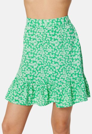 Pieces Nya HW Skirt Irish Green AOP:Flow Klær