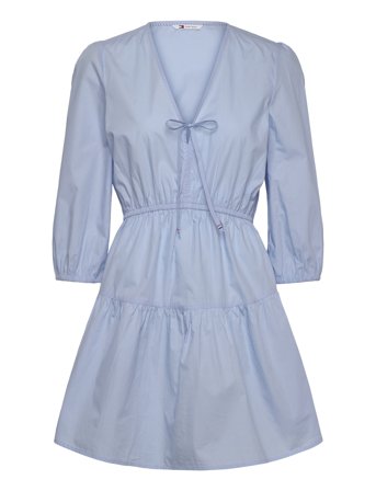 Tjw Poplin Tiered Mini Dress Ext Blue Tommy Jeans