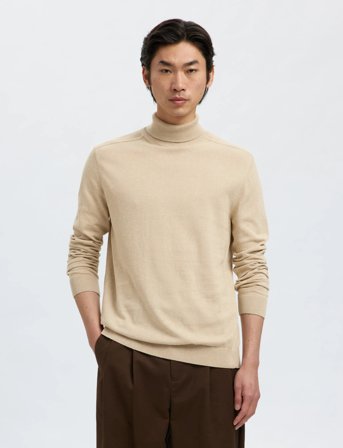 Selected Slmberg Roll Neck Noos - Beige - XL