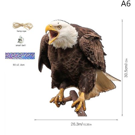 Med klokker Fugleafvisende Ugle Fugleskræmsel rektangel hængende fugl A6