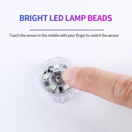 Universal Bil Mini LED Touch Switch Lampa Auto Trådlös Ambient Lampa Bärbar Nattläsningslampa Biltak Lampa Interiörlampa