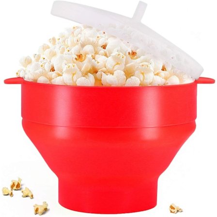 Mikrobølgeovn Silikon Popcorn Maker, BPA-fri Mikrobølgeovn Popcorn Maker, Foldbar Mikrobølgeovn Popcorn Maker Skål, Mikrobølgesikker, 
