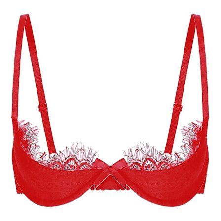 Dame 1/2 Cup Push Up Spile Blonde BH Lingerie Åpen Bryst Cup BH Topper Justerbar Stropp Svamp Polstret BH Undertøy