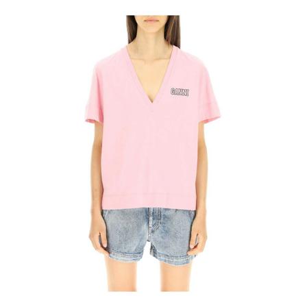 Ganni T-Shirts , Roze , Dames , Maat: L