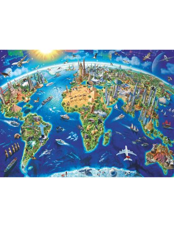 Ravensburger World Landmarks Map 200P - Multi/patterned - ONE SIZE