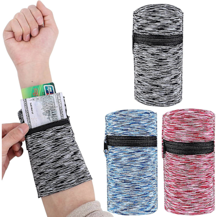 stk. håndleds pung telefon armbånd, løbearmbånd, sports håndledstaske med lynlåslomme til telefon løb vandreture