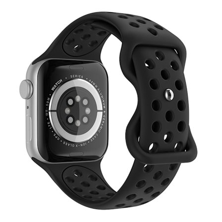 Sportarmband Dual-Color Apple Watch 42/44/45/46/49 mm (S/M) Svart