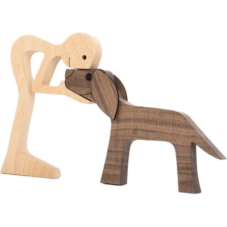 Utskjæringsdekorasjoner - Dekorasjoner av treutskjæringer Dyr, Utskjæringer av fast tre Hunddekorasjon Til Håndlaget Tretrevalpskulptur Kreative 