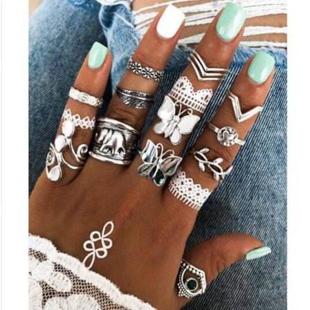 Ring Set Trend Personlighet Fjäril Ring Set Kombination Ring 12