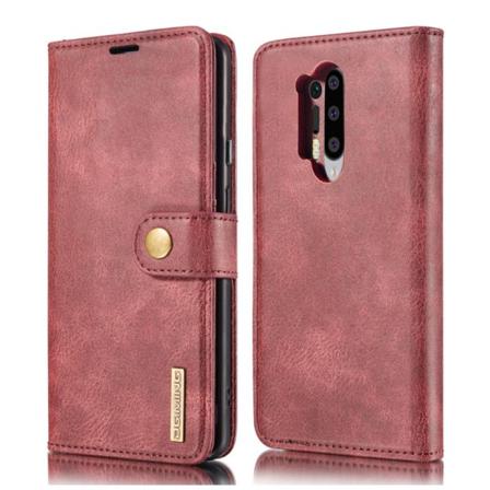 Dg.ming Plånboksfodral Med Magnetskal För Oneplus 8 Pro Röd
