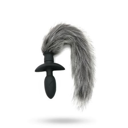ROTATING PLUG WITH GREY FUR - Vuxen