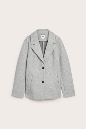 Kappahl | Jacka med krage Ljusgrå S | Ljusgrå