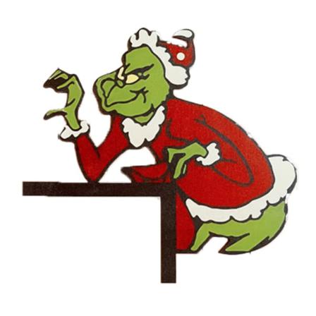 Christmas Grinch Dörr Hörn Dekor Ram Logotyp Party Ornament