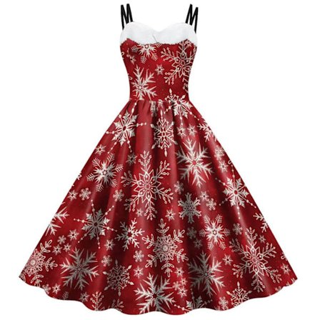 Snöflinga Digitaltryk Kjole Dame Seler Dame Casual Kjole C{AZC} C L