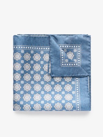 John Henric Men's Blue Geometric Pocket Square Size Onesize