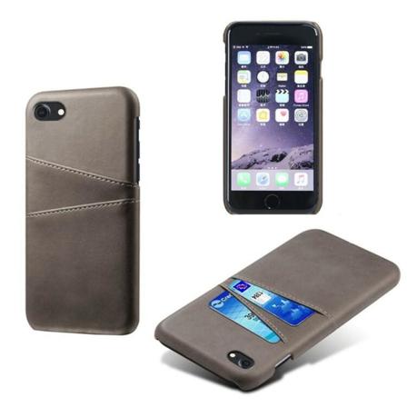 Läderskal Stötdämpand Med 2 Kortfack Iphone 7/8/se 2 Grå Grey Iphone 7/8/se