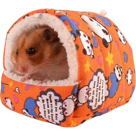 Mini Hamster Bed Hide Protection Hängmatta Liten Husdjurssäng Gerbil Habitat Mini Hus Bur Hamstertillbehör Orange Panda