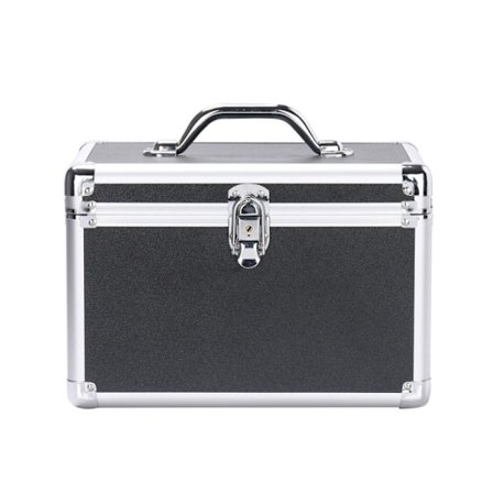 Kosmetik Organizer Kosmetik Organizer Boks Bærbar Makeup Taske Låsbar Opbevaringsboks til Smykker og Makeup Værktøj Sort