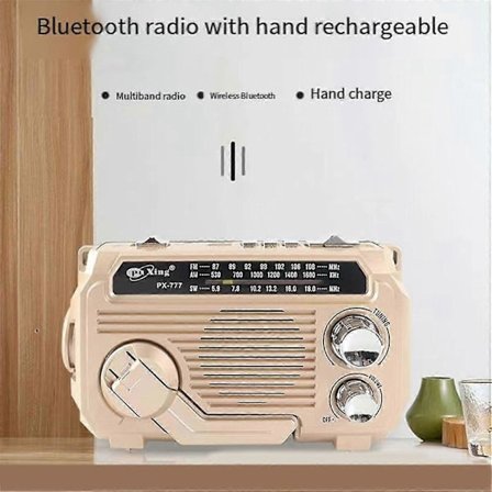 FM AM SW Radio Solopladning Nødradioer Modtager Håndsving Bluetooth 5.2 Understøtter TF USB Rand