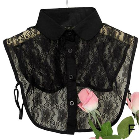 Bowtong Kvinnor Bomull Spets Fake Collar Vintage Avtagbar Blus
