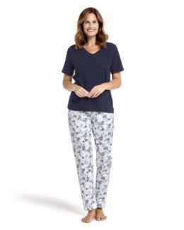 Pyjamas i blød jersey Meryl Marine - 44/46 - Åshild