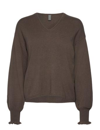 Cuallida V-Neck Pullover Brown Culture