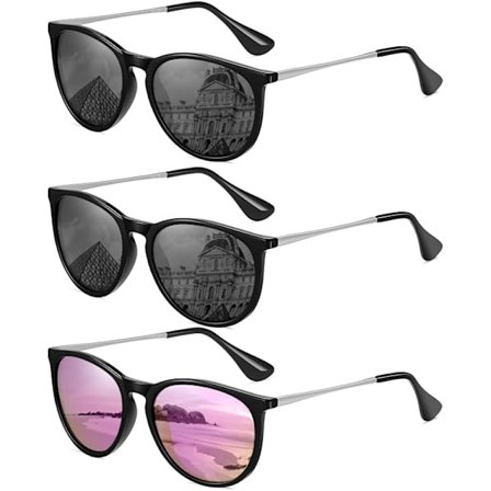 Solbriller Dame Herre Vintage Polariserte Retro Solbriller Dame Solbriller Runde Klassisk UV-beskyttelse