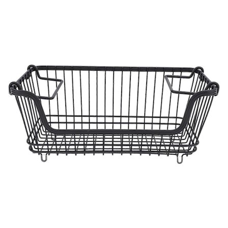 Pakastinkori, pinottava avoin etuosa, metalliverkkokori kokoontaitettavalla kahvalla vihannesten, hedelmien ja välipalojen säilytykseen