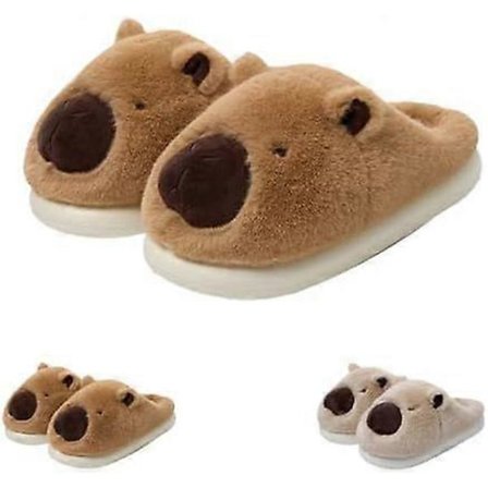 Søde Capybara Hjemmesko til Børn, Hyggelige Plysdyr Indendørs/Udendørs Hjemmesko, Varme Vinter Indendørs Hjemmesko, Sjove & Søde Bløde Sandaler-